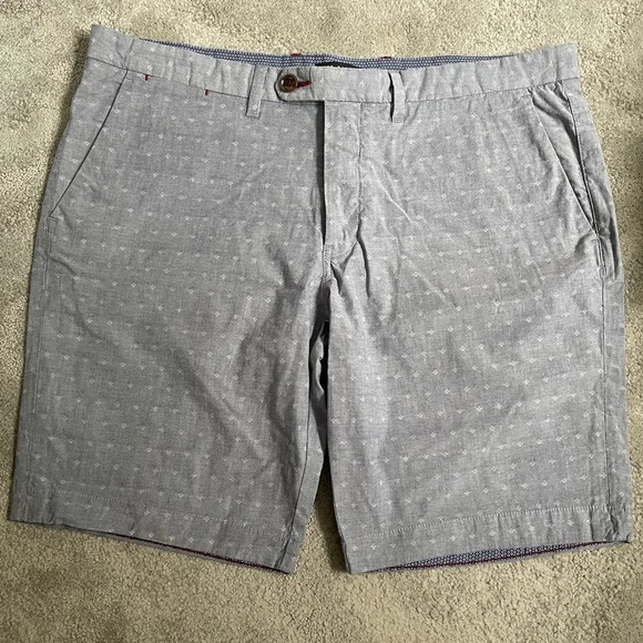 Ted Baker London Gray Jacquard Fredrox Stretch Cotton Shorts NWT Size 38